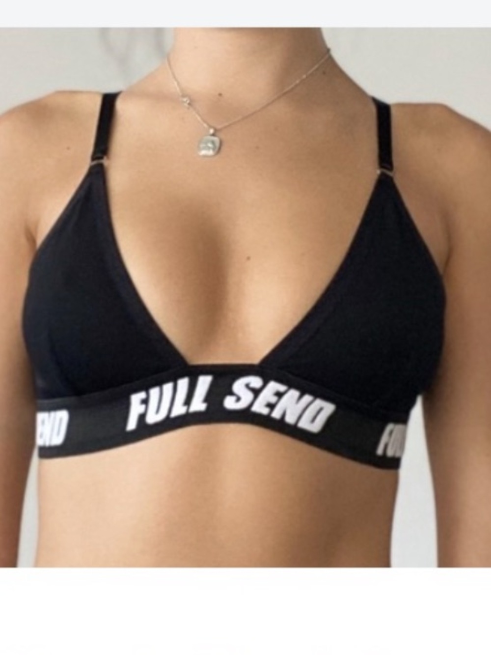 Full Send Women’s Black Logo Triangle Bralette